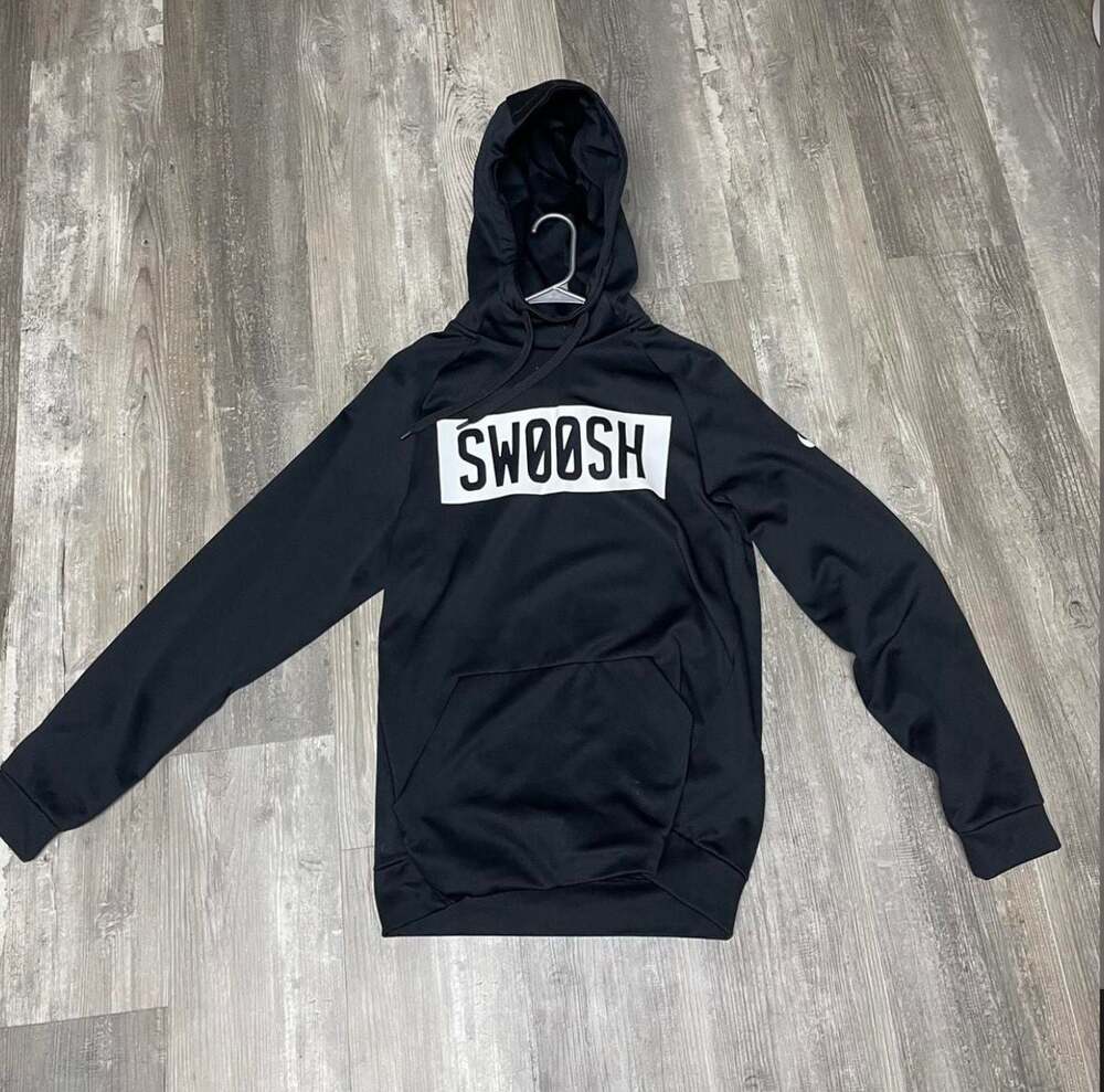 Nike Dri-FIT Swoosh Graphic Hoodie Black Size Small